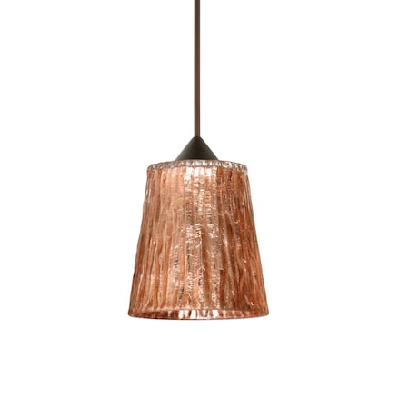 Besa Lighting Nico 4 Cord Pendant, Stone Copper Foil, Bronze Finish, 1x5W LED 1XT-5125CF-LED-BR
